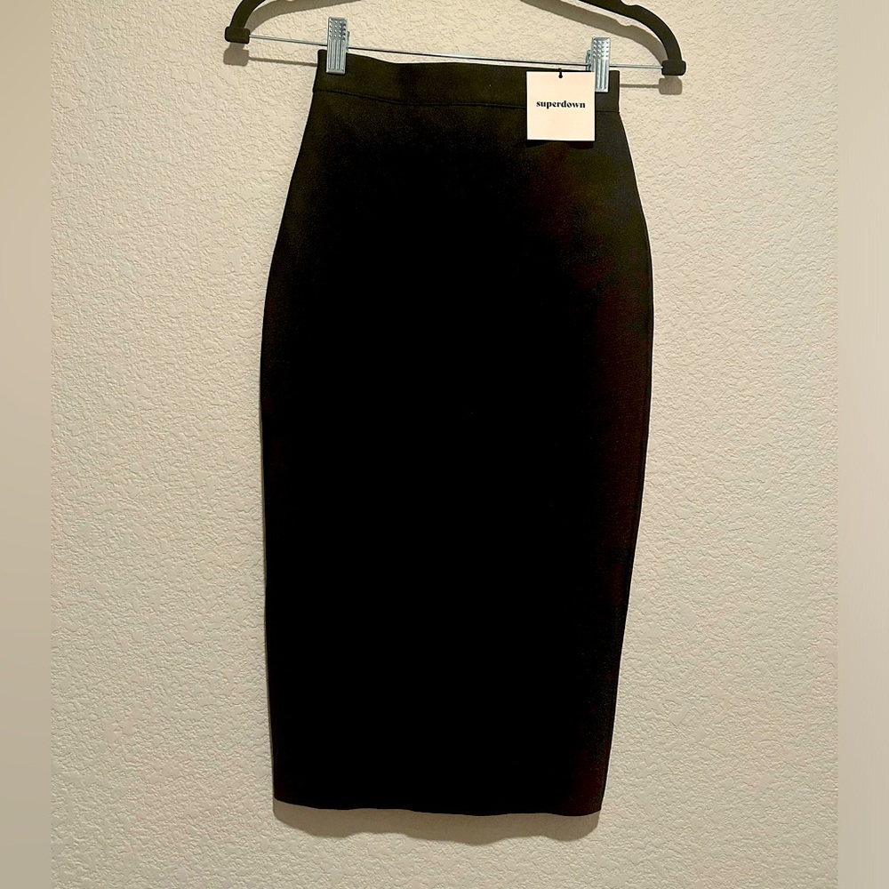 Superdown black back zipper‎ Kendal pencil skirt Sz XS NWT 0858